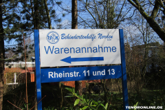 Behindertenhilfe Norden Warenannahme Schild Rheinstraße Norden März 15.3.2019-1